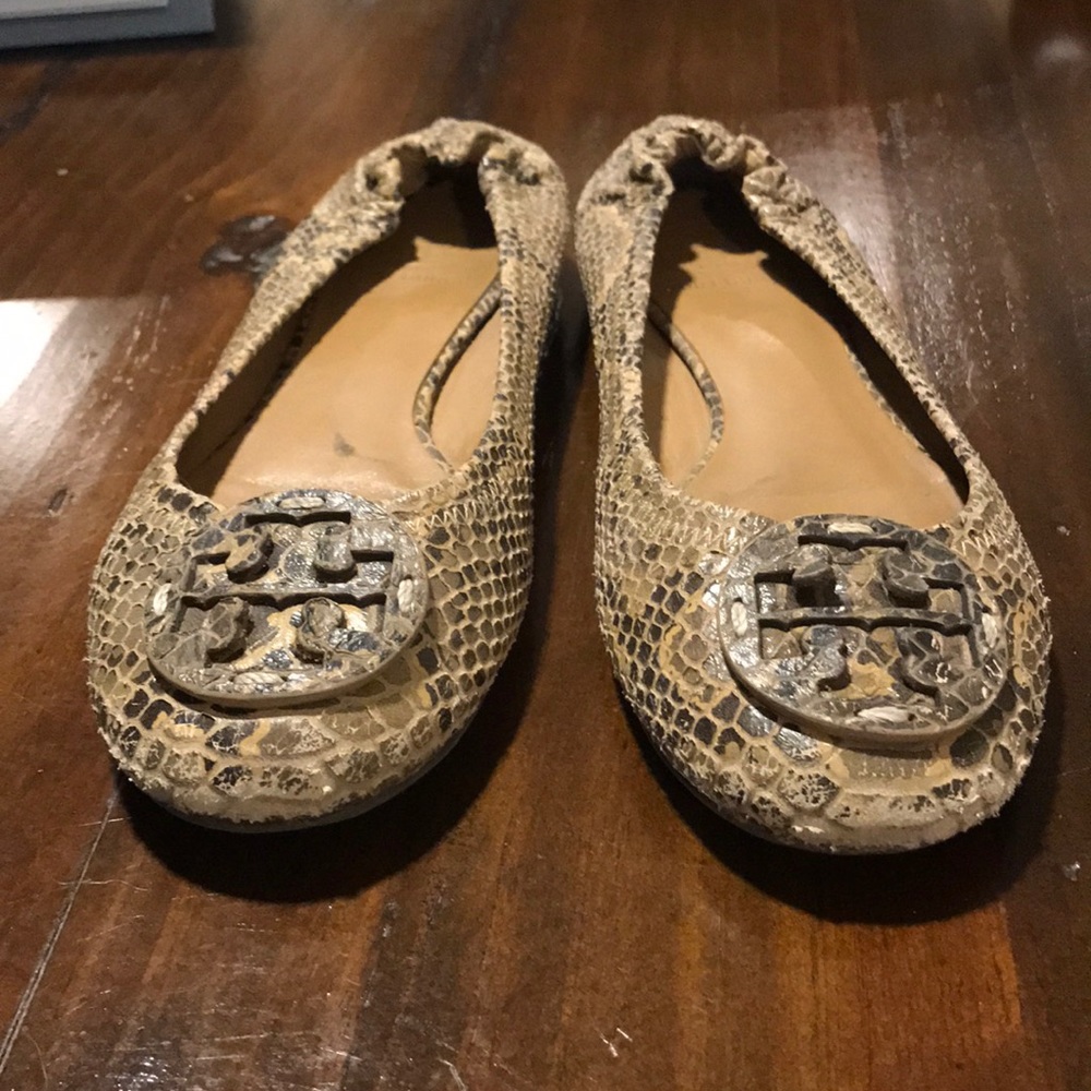 Tory Burch Snake Skin Flats